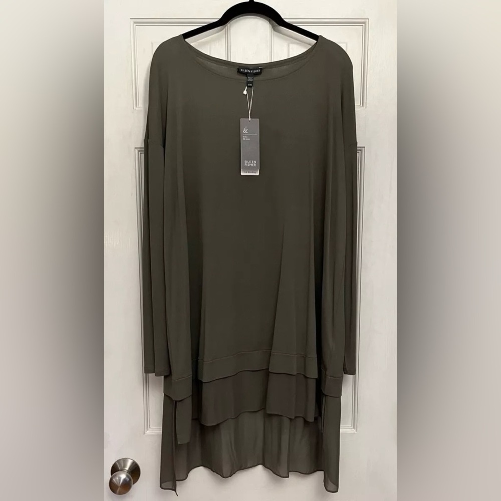 NWT Eileen Fisher Stretch Silk Jersey Tunic - Picture 7 of 7
